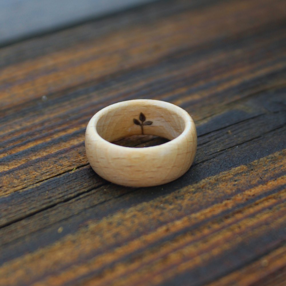 Ring "Brillant" - Recycelter Holzring aus alter Schublade