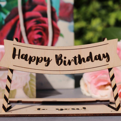 Grußkarte HAPPY BIRTHDAY Aufsteller Girlande