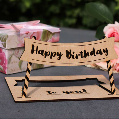 Grußkarte HAPPY BIRTHDAY Aufsteller Girlande