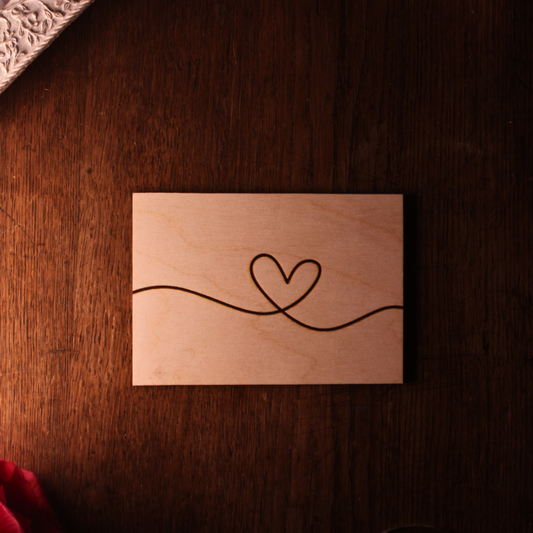 Grußkarte LIEBE Herz Lineart