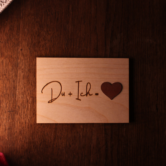 Grußkarte LIEBE "Du + Ich = ❤️"