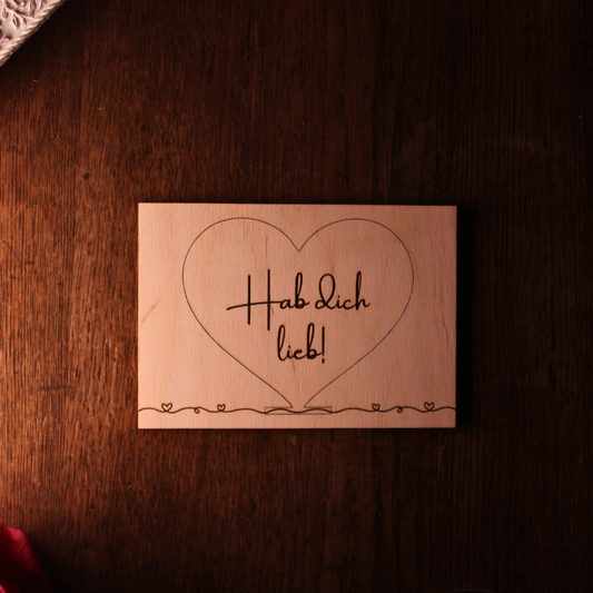 Grußkarte LIEBE Aufsteller "Hab Dich lieb" - Karte zum aufstellen