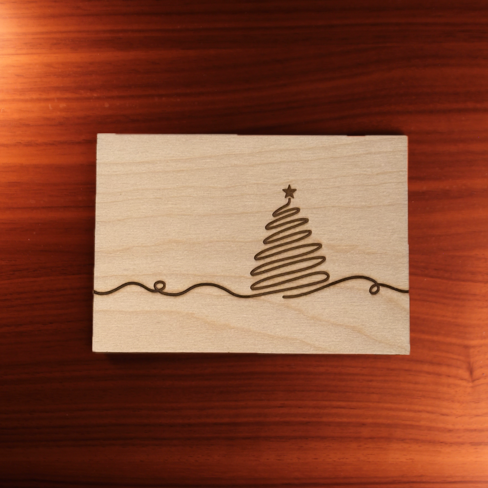 Grußkarte WEIHNACHTEN Baum Lineart