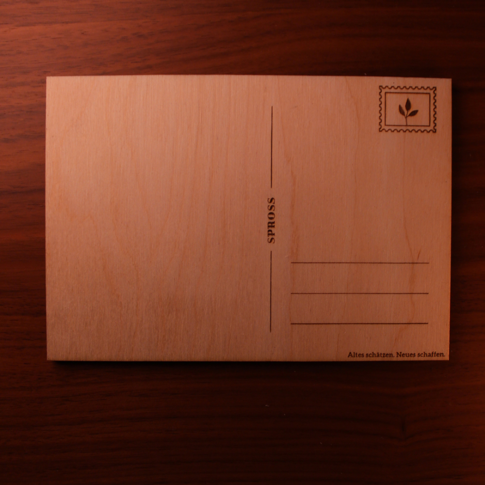 Grußkarte 3er-Set "Herz" - Recycelte Grußkarten aus Holzabfällen der Möbelproduktion