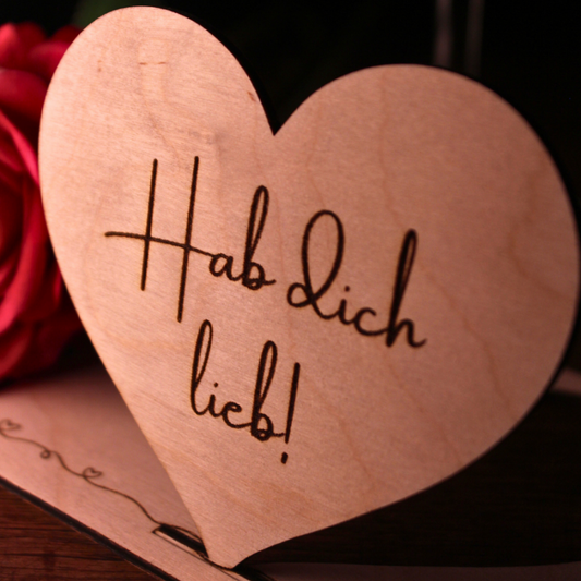 Grußkarte LIEBE Aufsteller "Hab Dich lieb" - Karte zum aufstellen