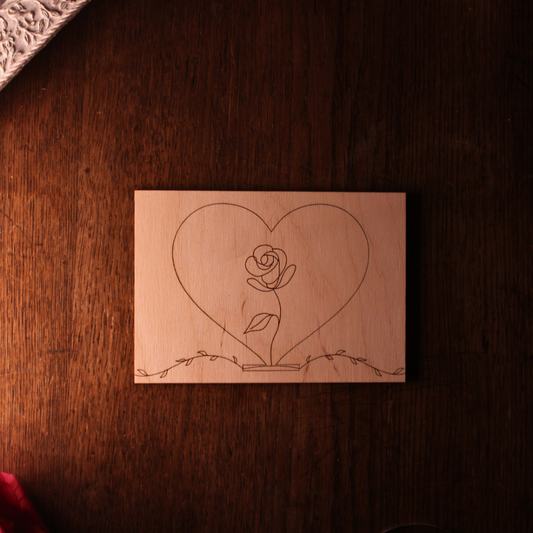 Grußkarte LIEBE Aufsteller Rose - Karte zum aufstellen