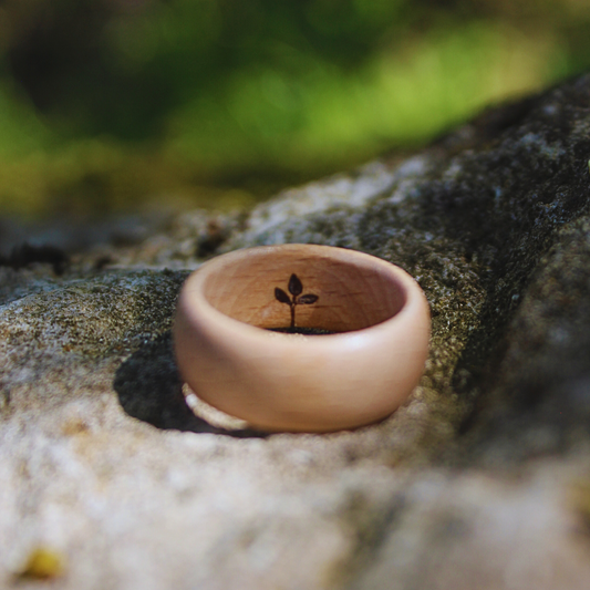 Ring "Brillant" - Recycelter Holzring aus alter Schublade