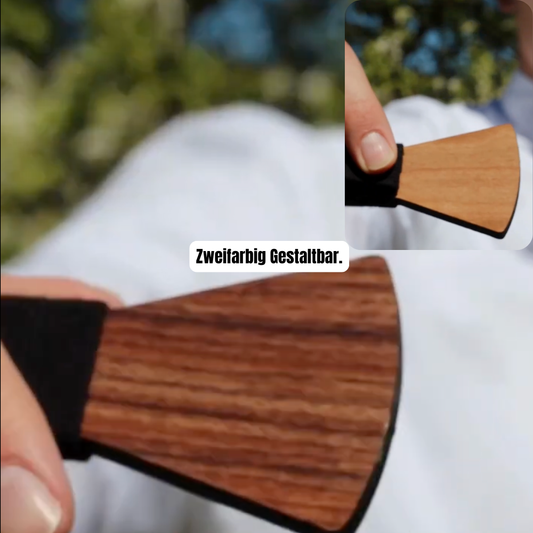 Holzfliege Recycelt Zweifarbig - Personalisierbar