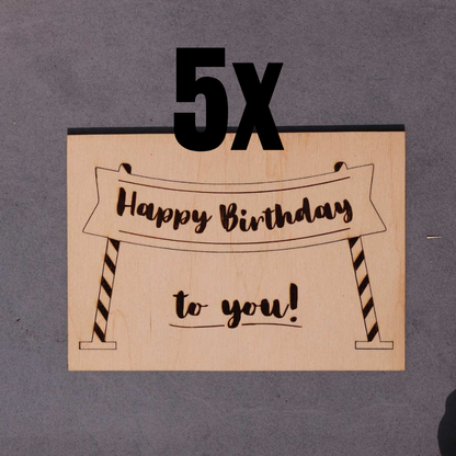 Grußkarte 5er Pack - HAPPY BIRTHDAY Aufsteller Girlande