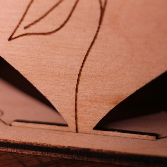 Grußkarte LIEBE Aufsteller Rose - Karte zum aufstellen