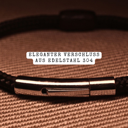 Armband aus recyceltem Kirchenparkett - Schwarzes Band